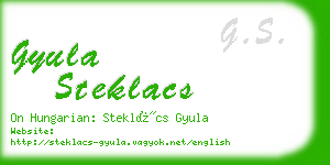 gyula steklacs business card